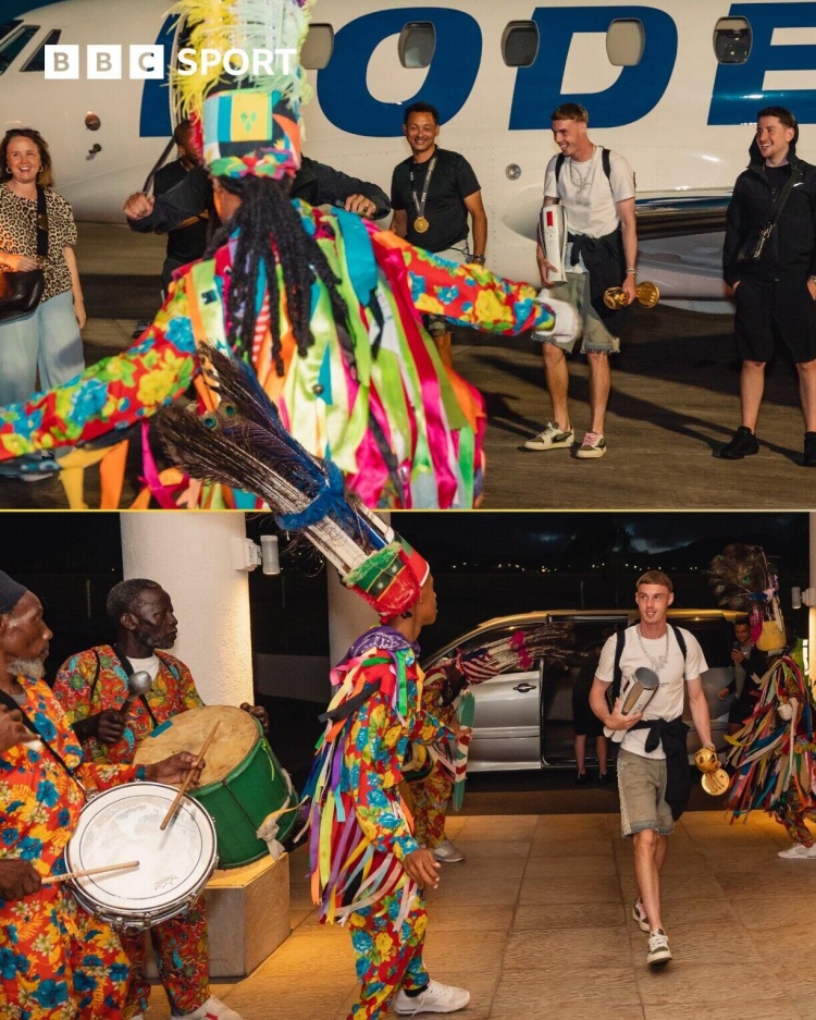 世俱杯网站-寻根！帕尔默探访祖父出生地加勒比圣基茨岛，受到英雄般的欢迎